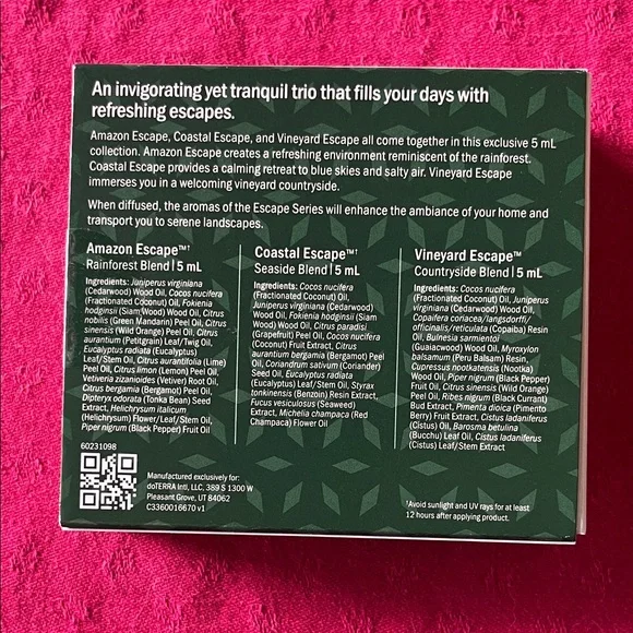 doTERRA Escape Series Essential Oils in Green Box - Picture 2 of 3
